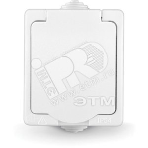 Розетка Аллегро с заземлением с защитной шторкой с крышкой IP54 белая