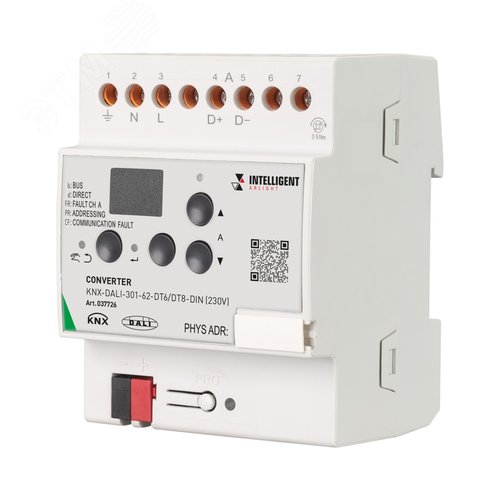 Конвертер KNX-DALI-301-62-DT6/DT8-DIN 230V IARL, IP20 пластик, 3 года INTELLIGENT