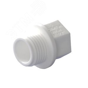 Заглушка 20x1/2' резьбовая, полипропиленовая PPR белая