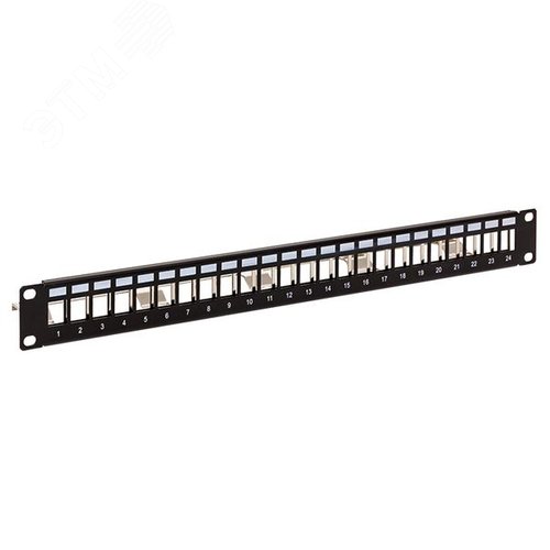 Патч-панель модульная TERACOM PRO 19'' 1U экранированная 24 порта с органайзером (пустая)