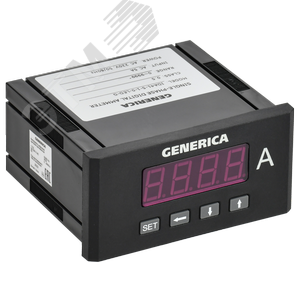 Амперметр цифровой щитовой однофазный 48х96 мм LED GENERICA