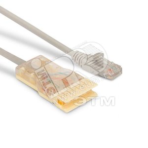 Патч-корд 110 тип - RJ45 4 пары категория 5e LSZH серый (1м)
