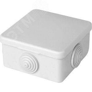 Коробка разветвительная 75*75*42мм, 250/380В, 10А, IP53, 4 ввода, белая,