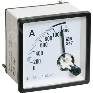 Амперметр Э47 1000/5А 72х72 AC включение через трансформатор 1.5 класс точности