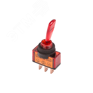 Тумблер 12V 20А (3c) ON-OFF однополюсный с красной подсветкой