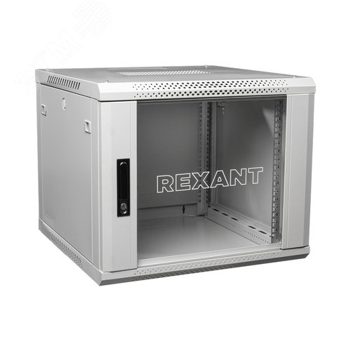Шкаф настенный телекоммуникационный разборный 12U 600x600мм дверь стекло серый (RAL 7035)