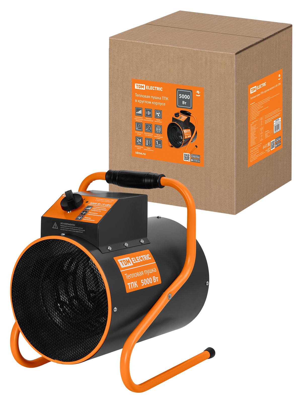 Тепловая пушка ТПК в круглом корпусе 5 кВт TDM