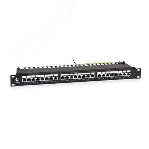 Патч-панель IDC 19'(1U), 24 порта RJ-45 полностью экранированная, категория 5e, Dual IDC