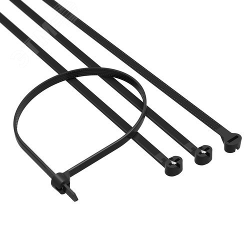 Хомут P6.6 с двойным замком, черный 4,8x370