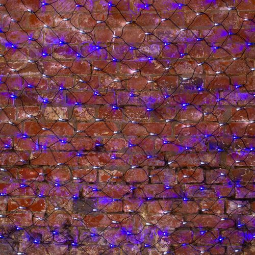 Гирлянда Сеть 2х1,5 м, черный ПВХ, 288 LED белые/синие
