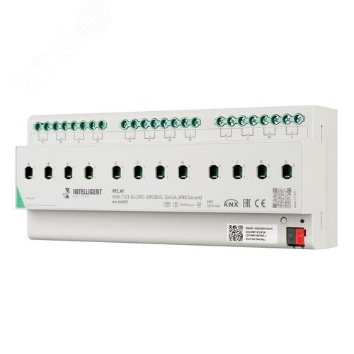 Модуль релейный INTELLIGENT ARLIGHT KNX-7123-82-DRO-DIN (BUS, 12x16A, KNX Secure) (IARL, IP20 пластик, 2 года)