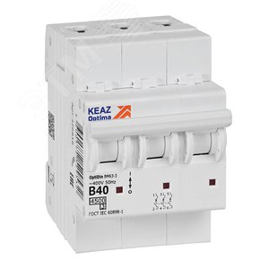 Выключатель автоматический трехполюсный 40А B 4,5кА AC OptiDin BM63-3B40-4,5-УХЛ3