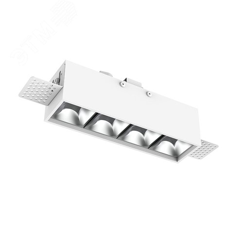 Светильник светодиодный DL-Box Reflect Multi 1x4 trimless встраиваемый 150х43х63 мм 10 Вт 3000 К 55град RAL9003 белый