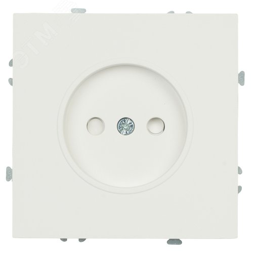 Розетка 1-местная с з/ш б/з (механизм) СЗК 250В 16А белый фарфор soft touch серия Эмили STEKKER