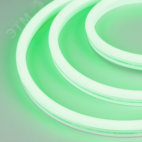 Лента светодиодная герметичная WAVE-SIDE-A120-12x25mm 230V Green (12 W/m, IP67, 50m, wire x2) (ARL, Грибовидная форма)