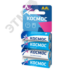 Батарейка R6 (АА) 1.5V Zinc carbon 4BL в шринке