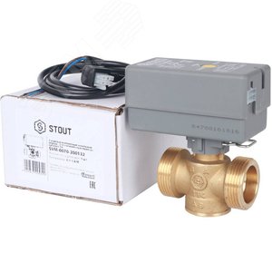 Клапан компактный 2-ходовой зональный клапан, сервопривод 230V, с кабелем 1м, НР 1 1/4'