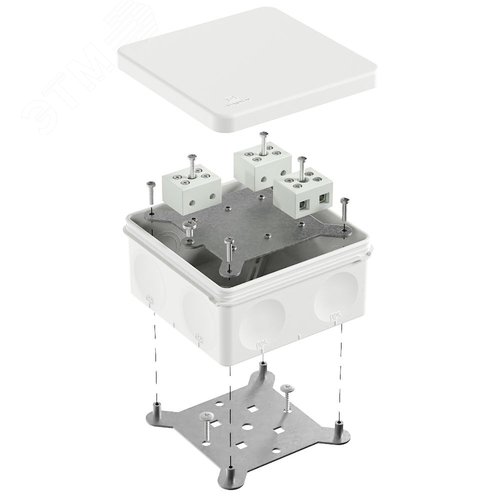 Коробка огнестойкая для о/п двухкомпонентная 60-0300-FR10.0-6 Е15-Е120 RAL9003 100х100х50 (14 шт/уп)
