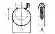 Хомут червячный PL-9 (8-12)/W2
