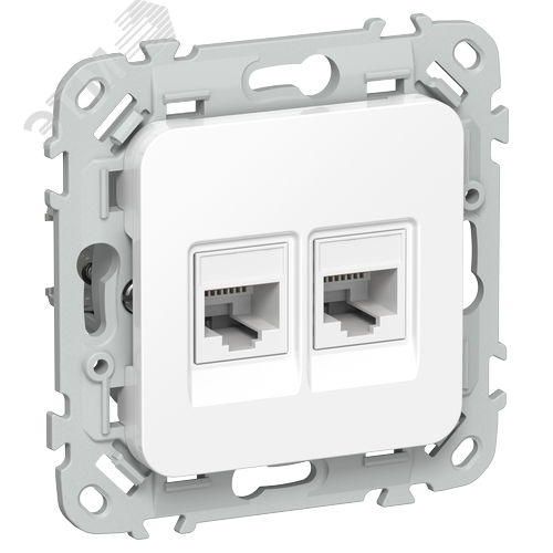 FLITE Розетка 2-местная компьютерная RJ45 категория 5Е UTP РК5е-2-0-ФлБ белый IEK
