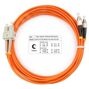 Патч-корд оптический duplex 25м SC-FC 62,5/125MM LSZH