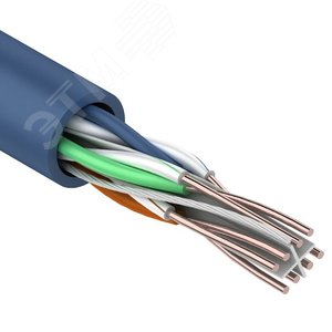 Витая пара U/UTP 4PR 23AWG CAT6 SOLID PVC IN синий 305 м