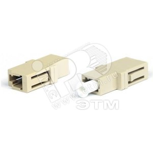 Адаптер оптический проходной LC/PC-LC/PC мм simplex корпус пластиковый бежевый белые колпачки