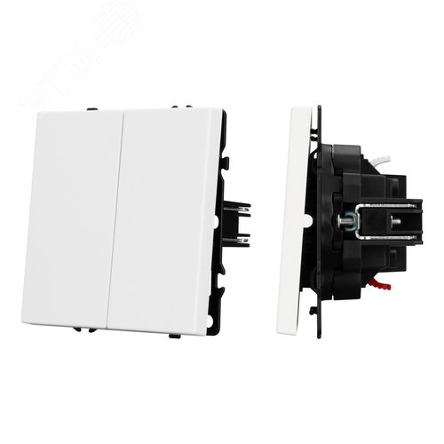 Механизм выключателя двухклавишный проходной SWT-NOBE-MKP2-SFPL-WH 230V, 10A, Белый, 1 пост