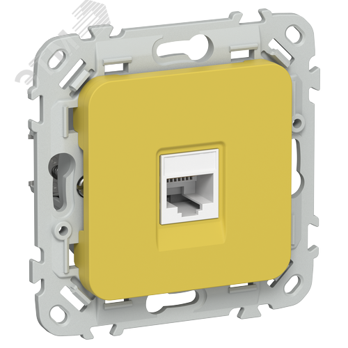 FLITE Розетка компьютерная RJ45 категория 6 UTP РК6-1-0-ФлЖК желтый карри IEK