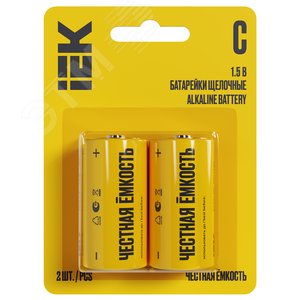 Батарейка щелочная Alkaline LR14/C (2шт/блистер) IEK