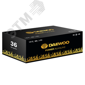 Элемент питания LR 6 (AA) DAEWOO Power Alkaline, упаковка 36 шт.
