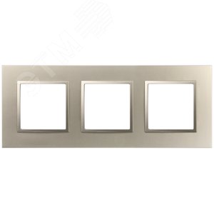 Рамка для розеток и выключателей 3 поста шампань пластик ЭРА Elegance 14-5013-04