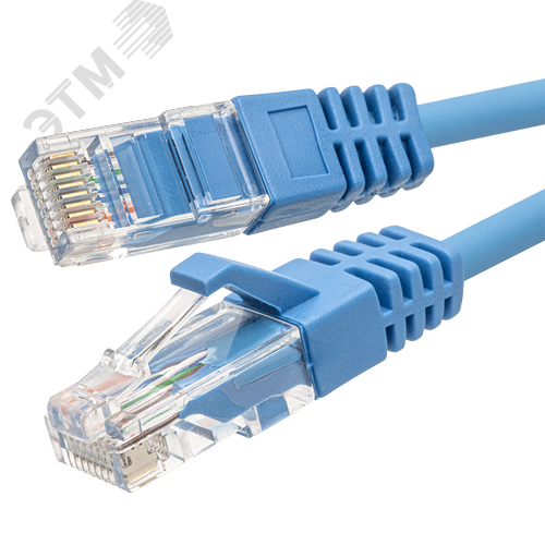 Патч-корд UTP 5e 4x2 26AWGCu LSZH синий 0,5м
