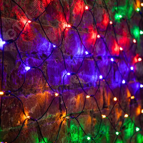 Гирлянда Сеть 2х1,5 м, черный ПВХ, 288 LED мультиколор