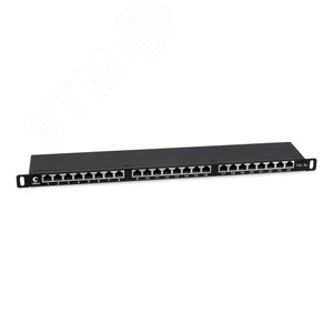 Патч-панель высокой плотности 19' (0,5U), 24 порта RJ-45, категория 5e, полностью экранированная, Dual IDC