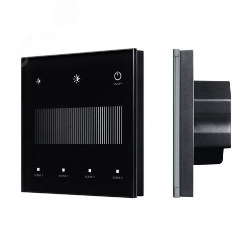 Сенсорная панель INTELLIGENT ARLIGHT SMART-DALI-301-11-1G-4SC-DIM-IN Black (BUS/24V, Touch, 2.4G) (IARL, IP20, Стекло, 5 лет)