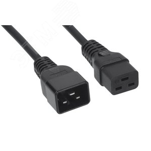 Кабель питания IEC 320 C19 - IEC 320 C20 (3x1.5), 16A, прямая вилка, 1.8м