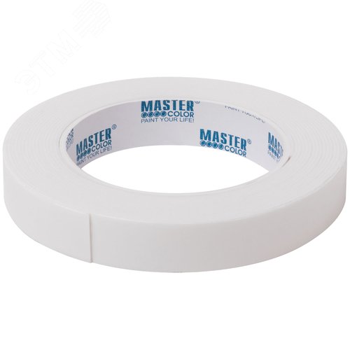 Лента клейкая двусторонняя для крепления зеркал Master Color Waterproof Power, 19 мм x 5 м, цвет белый