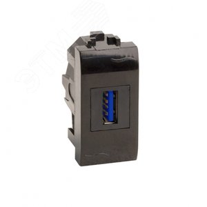 Розетка USB 3.0 Brava черная 1 модуль