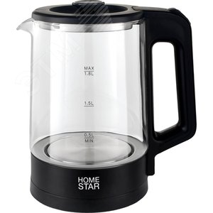 Чайник электрический HS-1008 (1,8л), стекло, черный
