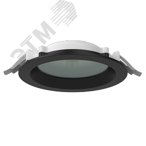 Светильник светодиодный DL-01 Pro 160 мм 20 Вт 4000 К CRI90 176x51 мм IP65/40 RAL9005 черный муар с защитным силикатным стеклом DALI