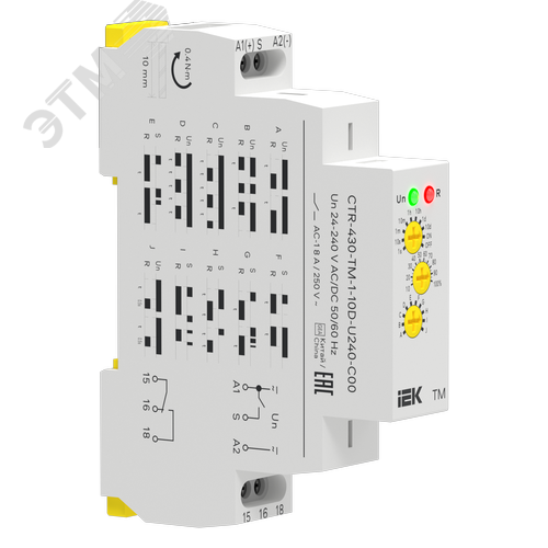 Реле времени многофункциональное TM 1 контакт 24-240В AC/DC IEK