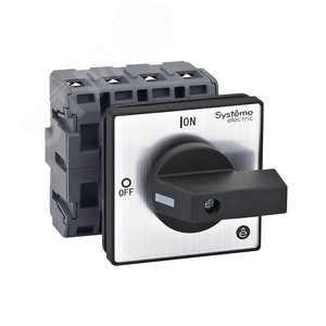 ВЫКЛЮЧАТЕЛЬ-РАЗЪЕДИНИТЕЛЬ 4P 40A IP20 С ЧЁРНОЙ РУКОЯТКОЙ НА ДВЕРЦУ 4 ВИНТАМИ