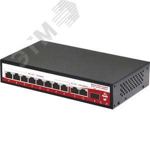 Коммутатор неуправляемый 10 портов RJ45/SFP 10 100 1000 Мб/с PoE 120Вт