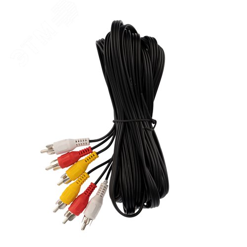 Шнур 3 RCA - 3 RCA, 5 м., черный
