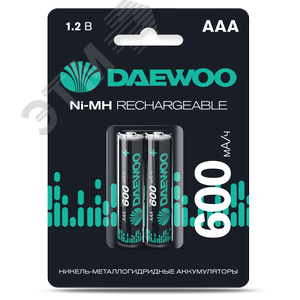 Аккумулятор DAEWOO AAА (600mAh) Ni-MH блистер, 2 шт.