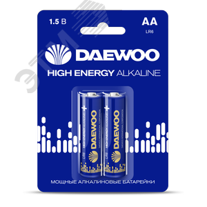Элемент питания LR 6 (AA) DAEWOO Energy Alkaline блистер, 2 шт.