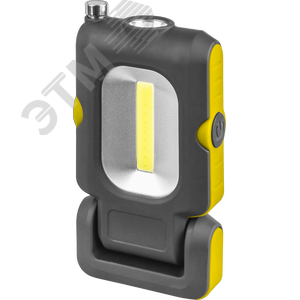 Фонарь светодиодный NPT-W07-ACCU 1Вт LED+3Вт COB LED аккумуляторный пластик