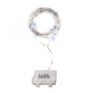 Гирлянда светодиодная Роса DC-G03-50W, 50 белый microLED, 5.1 м, 8 режимов, 3xAA ФAZA
