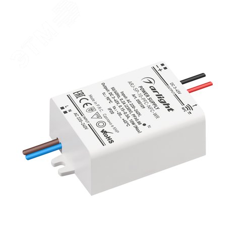 Блок питания ARJ-SP-10-PFC-NFC-WR (10W, 3-45V, 0.15-0.5A) (ARL, IP20, пластик, 5 лет)